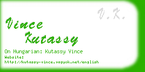 vince kutassy business card